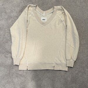 Oatmeal V-Neck Sweatshirt